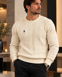 Pull torsadé Blanc cassé