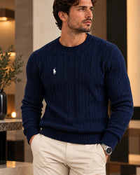 Pull torsadé Bleu marine